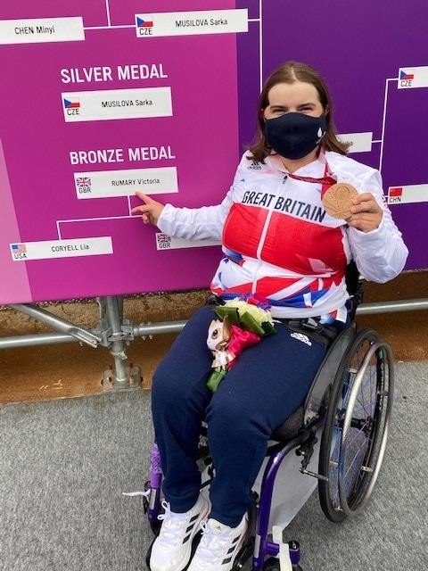 Victoria Rumary with her bronze medal from Tokyo 2020